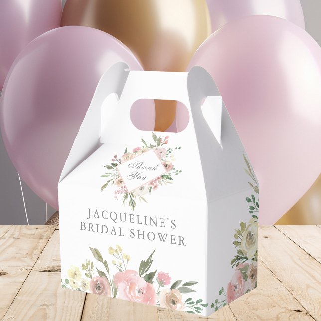 Elegant Blush Pink Floral Garden Bridal Shower Favour Box (Creator Uploaded)