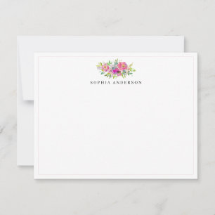 Elegant Blush Pink Floral Greenery Botanical Girly Card