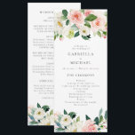 Elegant Blush Pink Floral Greenery Wedding Program Invitation<br><div class="desc">This wedding program features elegant watercolor blush pink and white florals with a simple and timeless font combination. It's the perfect order of service for the romantic classic couple but can be modified to suit any event you have in mind.</div>