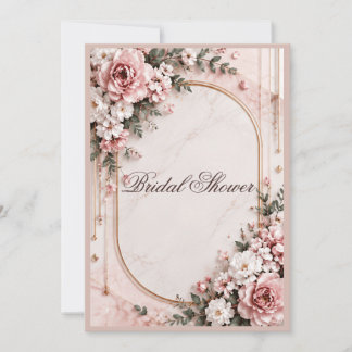 Elegant Blush Pink Floral Invitation
