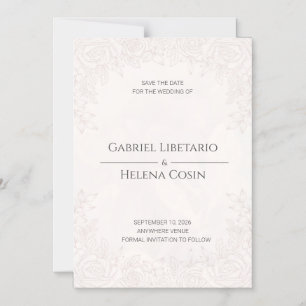 Elegant Blush Pink Floral Magnetic Wedding Save th Invitation