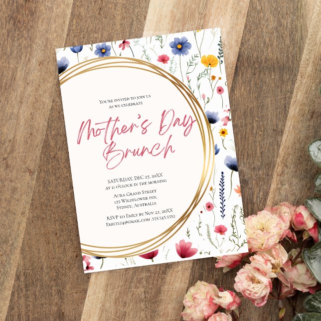 Elegant Blush Pink Floral  Mother's day brunch Invitation (Creator Uploaded)
