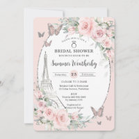 Elegant Blush Pink Floral Paris Bridal Shower 
