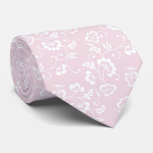 Elegant Blush Pink Floral Pattern  Tie