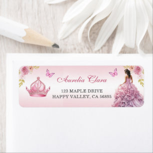 Elegant Blush Pink Floral Quinceañera Return