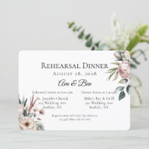 Elegant Blush Pink Floral Rehearsal Dinner