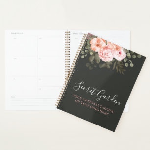 Elegant Blush Pink Floral Roses Modern Chic Planner