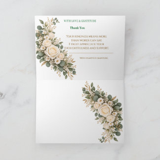 Elegant Blush Pink Floral Thank You Card