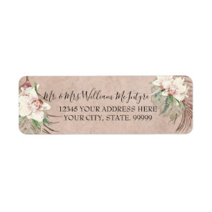 Elegant Blush Pink Floral Tropical Foliage Wedding