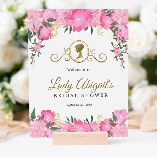 Elegant Blush Pink Floral Victorian Bridal Shower  Poster (Creator Uploaded)