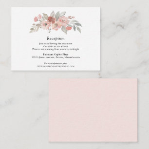 Elegant Blush Pink Floral Watercolor Wedding Enclosure Card