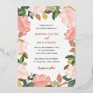 Elegant Blush Pink Floral Wedding Rose Gold