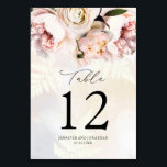 Elegant Blush Pink Floral Wedding Table Number<br><div class="desc">Blush Pink Floral Wedding Table Number Card. Matching items in our store Cava Party Design</div>