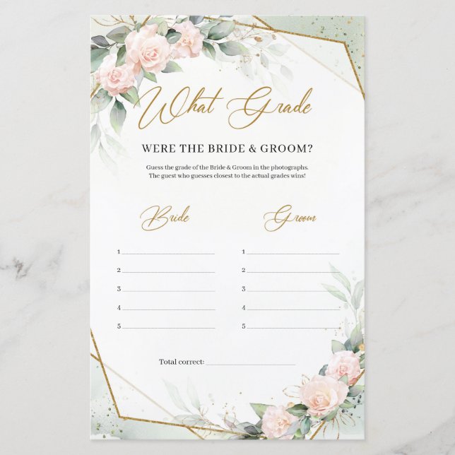 Elegant blush pink flowers What Grade Were They (Front)