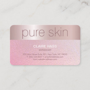 Elegant Blush Pink Gold Esthetician Spa  Business  Business Card