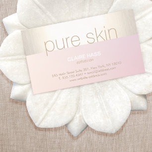 Elegant Blush Pink Gold Esthetician Spa Business Card