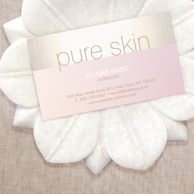 Elegant Blush Pink Gold Esthetician Spa Business Card (Creator Uploaded)