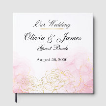 Elegant Blush Pink Gold Floral Watercolor Wedding