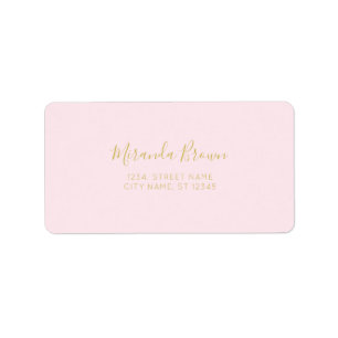 Elegant Blush Pink Gold Minimalist Classy Chic Label