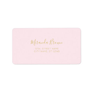 Elegant Blush Pink Gold Minimalist Classy Chic Label