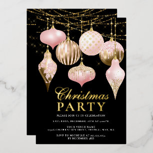 Elegant Blush Pink Gold Ornaments Christmas Party 