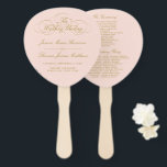 Elegant Blush Pink & Gold Wedding Program Template Hand Fan<br><div class="desc">Celebrate in style with these trendy wedding program hand fans. This design is easy to personalise with your special event wording and your guests will be thrilled when they receive these fabulous programs.</div>