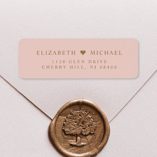 Elegant Blush Pink Gold Wedding Return Address