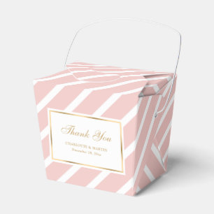 Elegant Blush Pink Gold Wedding Thank You Favour Box