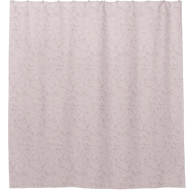 Elegant Blush Pink Grey Marble Style Shower Curtain (Front)