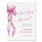 Elegant Blush Pink Hand Drawn Bow Bridal Shower