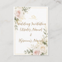 Elegant Blush Pink & Ivory Roses Gold Wedding Flor