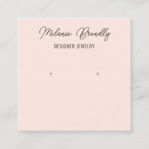 Elegant Blush Pink Jewellery Earring Display Square Business Card
