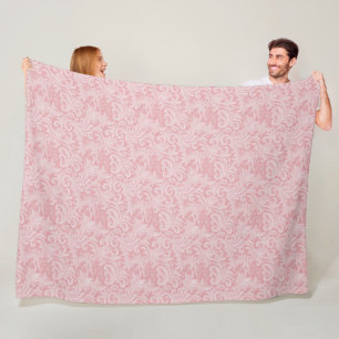 Elegant Blush Pink Lace Pattern Fleece Blanket