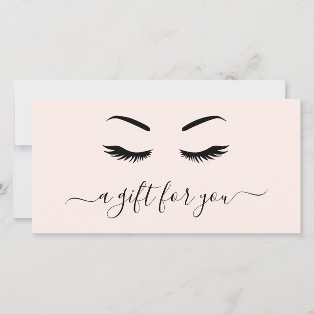 Elegant Blush Pink Lashes Gift Certificate (Front)