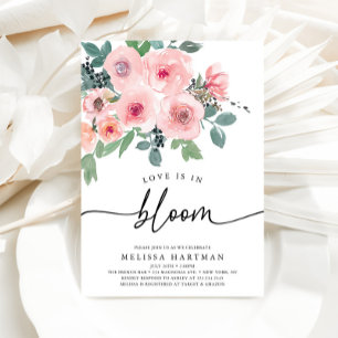 Elegant Blush Pink Love Is In Bloom Bridal Shower Invitation