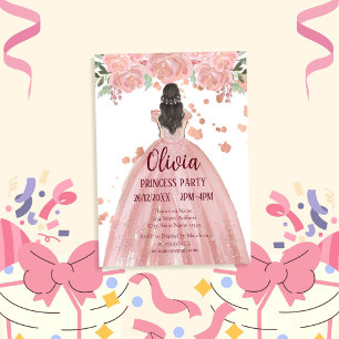 Elegant Blush Pink Magical Princess Party Invitation