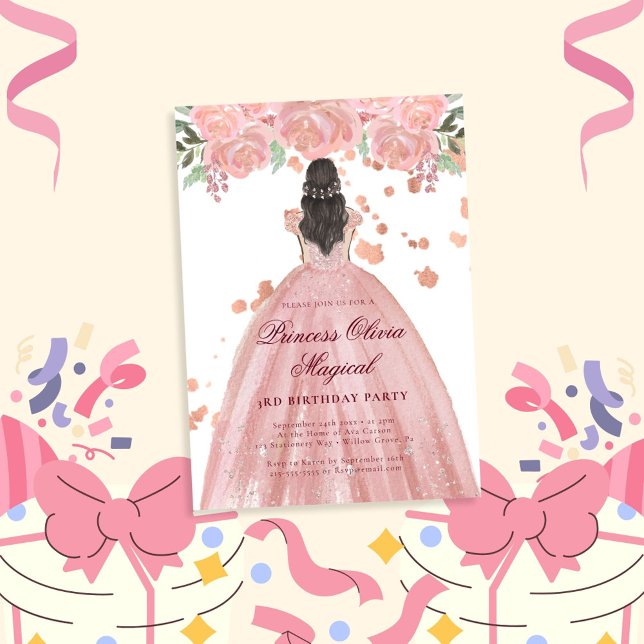 Elegant Blush Pink Magical Princess Party Invitation (Creator Uploaded)