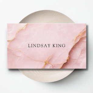 Elegant Blush Pink Marble QR Code Business Card