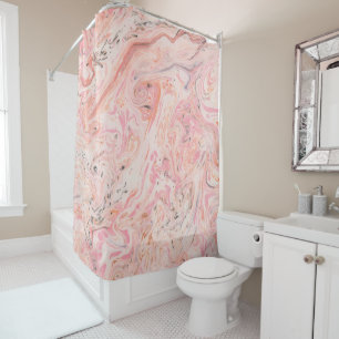 Elegant Blush Pink Marble Shower Curtain