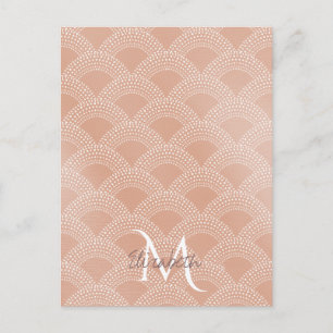 Elegant blush pink mermaid fish scale pattern postcard