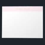 Elegant Blush Pink Minimalist Chic 11x8.5 Notepad<br><div class="desc">Elegant Blush Pink Minimalist Chic 11x8.5 Notepad. Elegant minimalist design with modern font on blush pink. Super trendy, classy, refined. Gold is not real gold but color.</div>