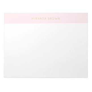 Elegant Blush Pink Minimalist Chic 11x8.5 Notepad