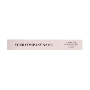 Elegant Blush Pink Minimalist Custom Business Wrap Around Label