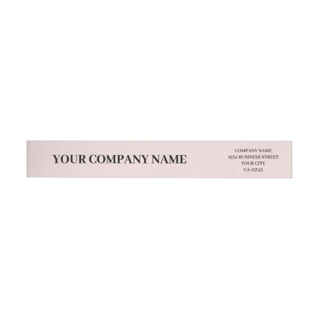 Elegant Blush Pink Minimalist Custom Business  Wrap Around Label (Individual)
