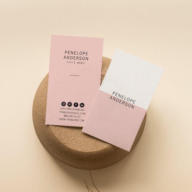 Elegant Blush Pink Minimalist Modern Boho Girly  Business Card (Creator Uploaded)