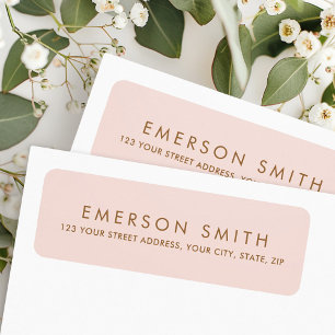 Elegant blush pink minimalist return address