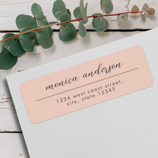 Elegant Blush Pink Minimalist Script Name (Elegant Blush Pink Minimalist Script Name Label)