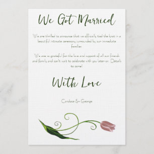 Elegant Blush Pink Minimalist Tulip Floral Invitation