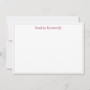 Elegant Blush Pink Modern Border Personalised Card