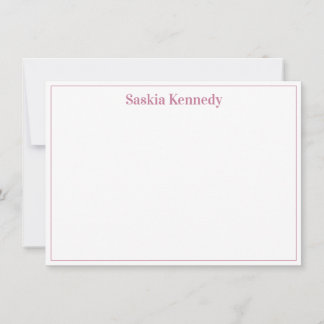 Elegant Blush Pink Modern Border Personalised Card